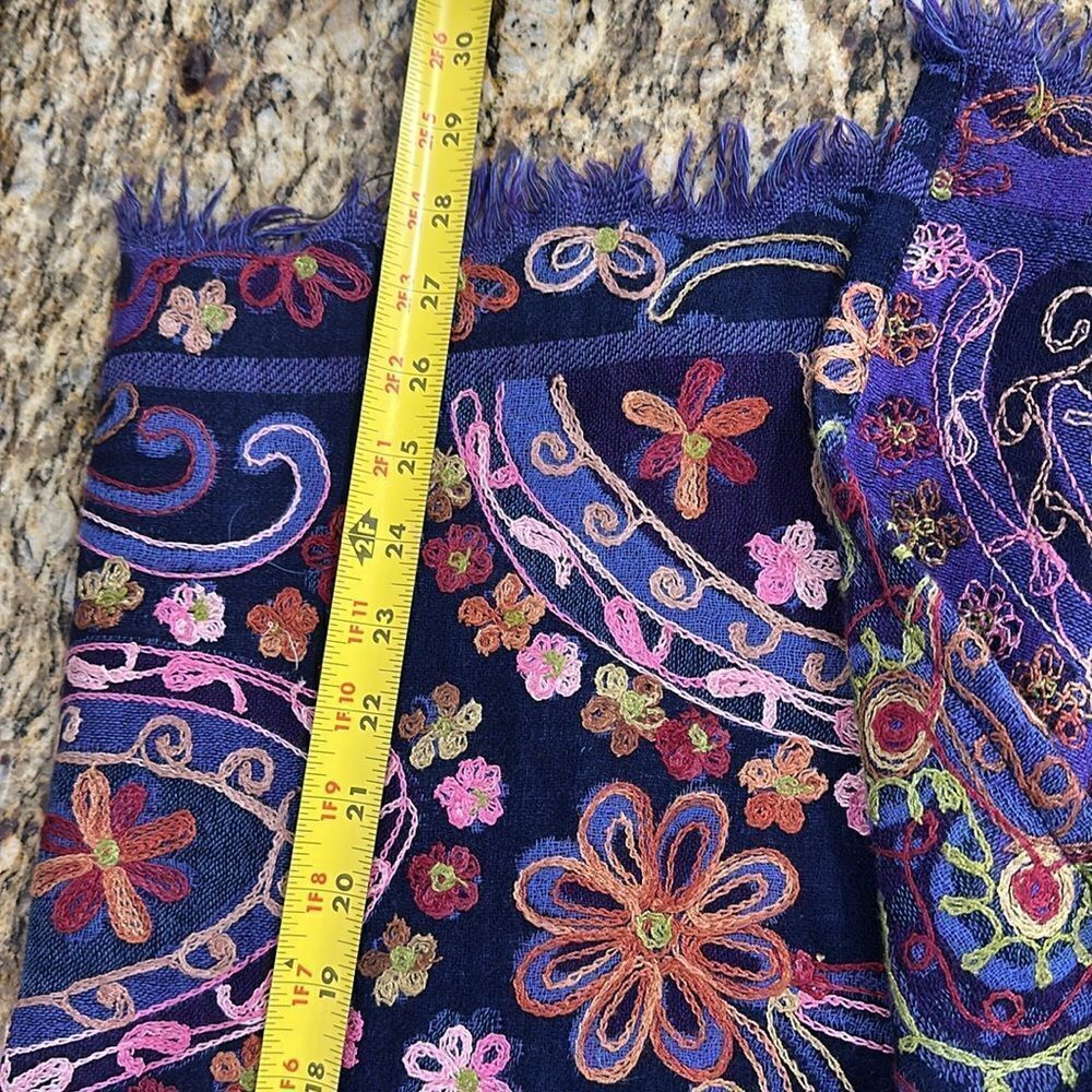 Soft Surroundings Boho Wool Colorful Paisley Floral Embroidered Vest Size S/M - Picture 6 of 6